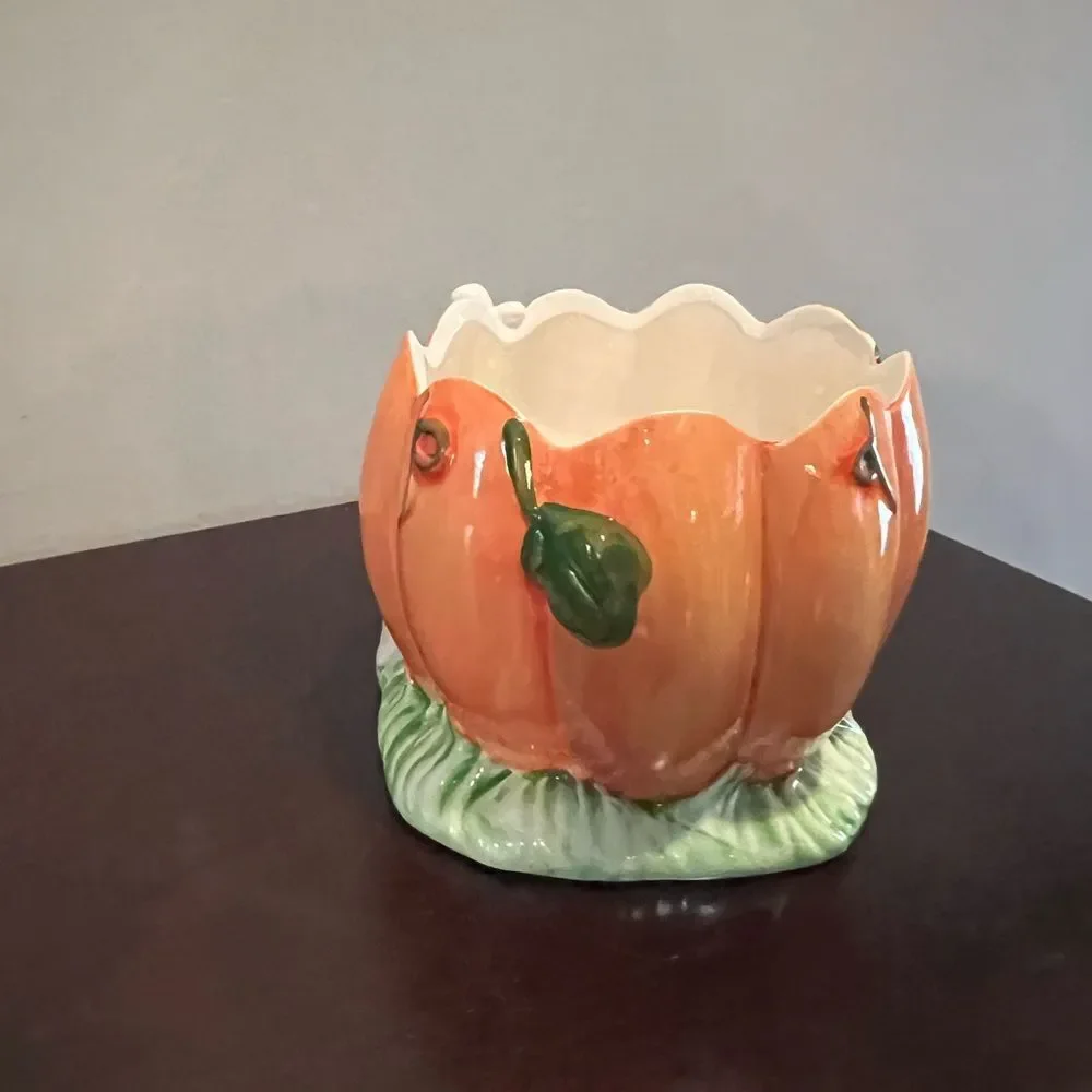 HALLOWEEN Blue Sky Ceramic Pumpkin Candy Dish listing-status-banner